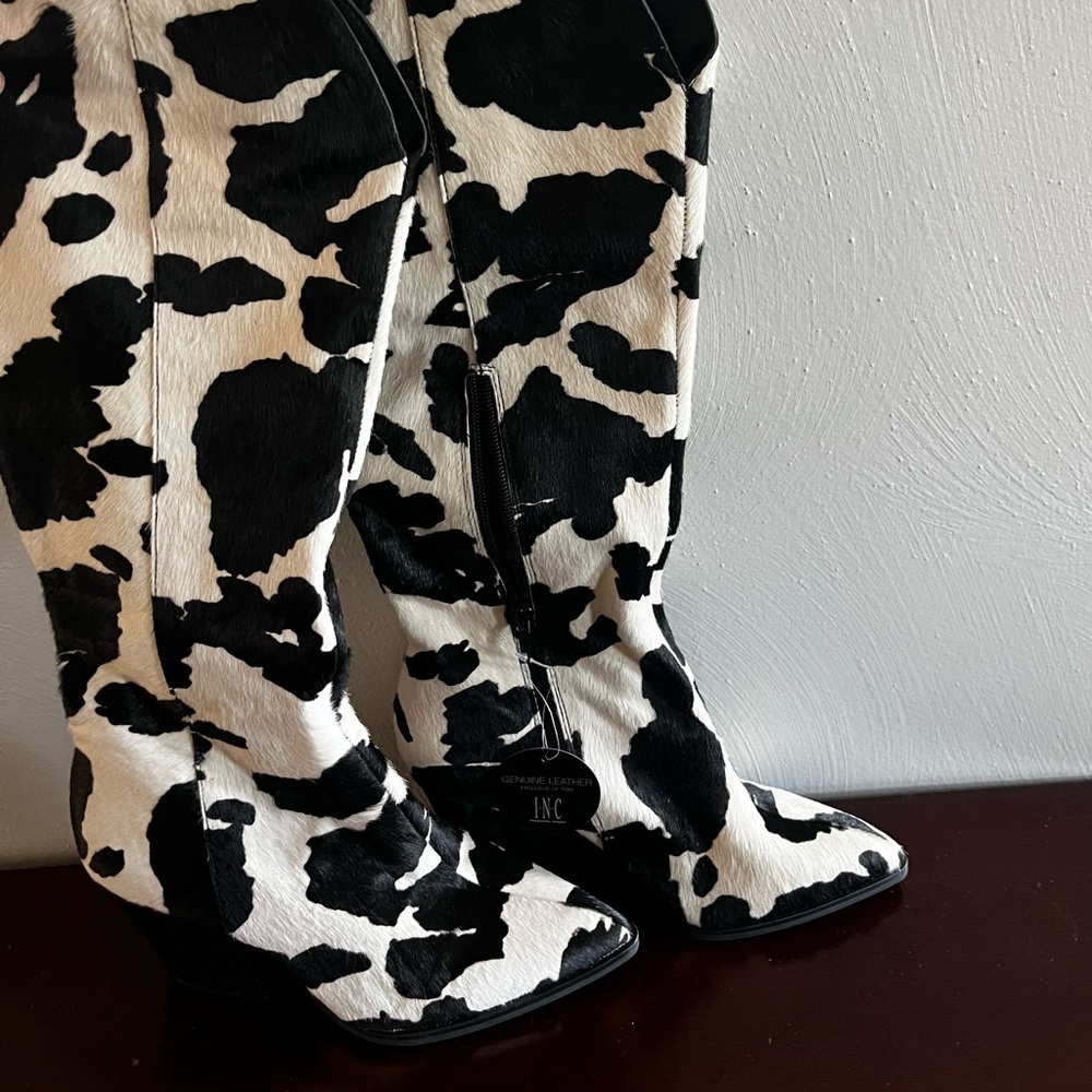 Inc cow-hide hair boots